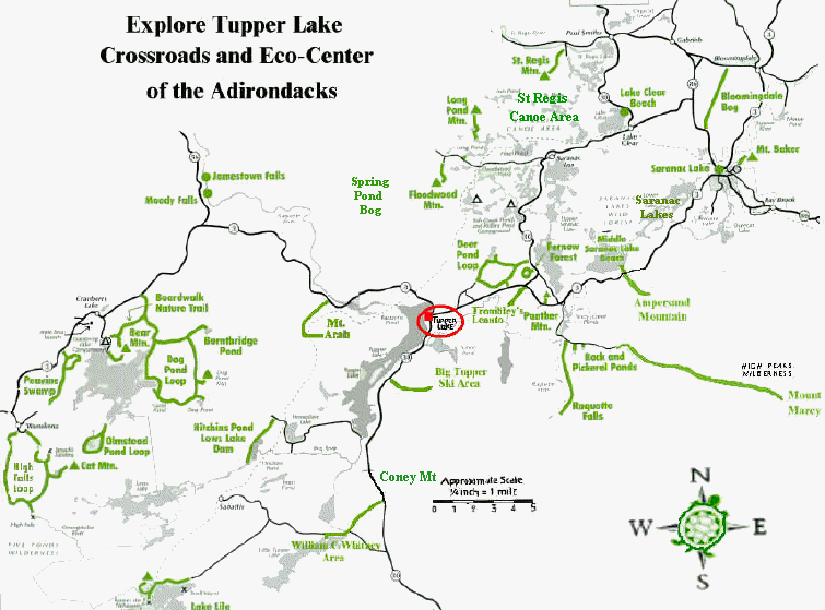 TRAIL MAP of TUPPER LAKE area